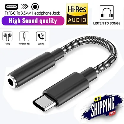 USB Type-C To 3.5mm Aux Jack Cable Adapter Headphone For Samsung S24 IPhone 15 • $7.95