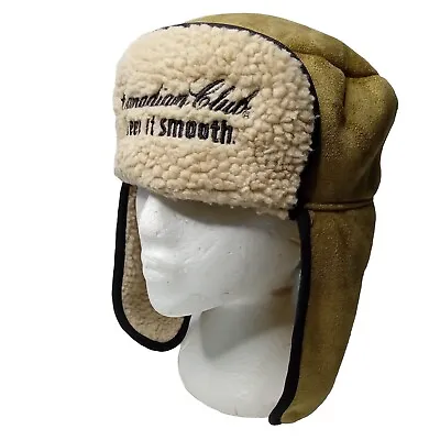 CANADIAN CLUB Trapper Hat 60cm Suede Feel Keep It Smooth Aviator Sherpa Beanie  • $32.72