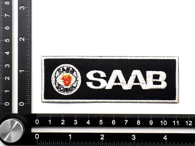 SAAB EMBROIDERED PATCH IRON/SEW ON ~4-1/8  X 1-3/8  RACING 9-3 SCANIA 900 AERO X • $6.99