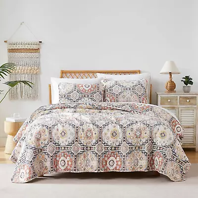 Kilim Collection Oversized King Quilt Bedding Set Lightweight Soft Bedspread 3- • $140.44