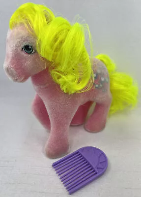 My Little Pony G1 Shady So Soft Pink Glasses Year 4 Flocked Yellow Hair Brush • $29.14