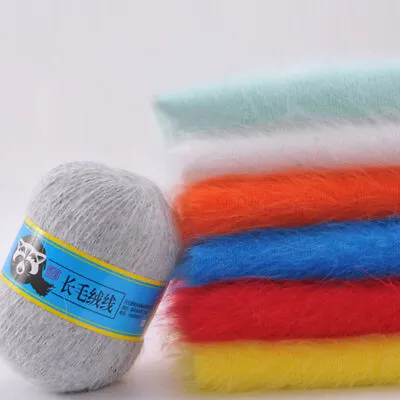 50g+20g Long Plush Mink Cashmere Wool Yarn Anti-pilling Hand Knitting Sweater • $3.65