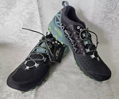 La Sportiva Bushido II GTX Black/Green Trail Running Shoes Men’s Size 9 1/2 • $100