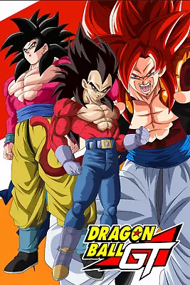 Dragon Ball GT Gogeta Fusion SSJ4 Goku And Vegeta Logo Poster 12inx18in • $9.95