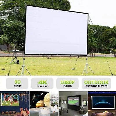 $73.22 • Buy 120in Projector Screen With Stand Outdoor Indoor Movie Projection Cinema 16:9
