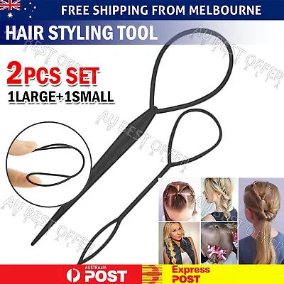 $2.87 • Buy Hair Styling Tool Set Topsy Tail Ponytail Maker Braid Ladies Girl Clip Loop AU