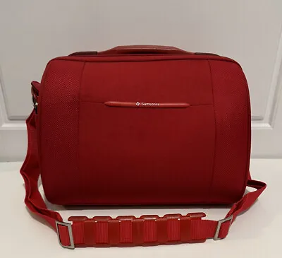 Samsonite Saho Beauty Cosmetic Case Carry-On Luggage Red Mirror Strap • £26.99