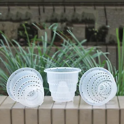 Clear Plastic Orchid Pots With Holes Hollow Breathable Gardening Garden S/M/L • $11.36