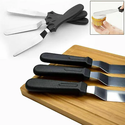 3pcs Stainless Steel Spatula Palette Knife Set Cake Decorating Tools Kit MND • £3.95