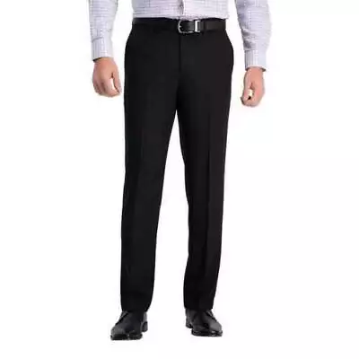 Haggar Men's Premium Comfort Stretch Khaki Straight Fit Pant Black Multiple Size • $19.99