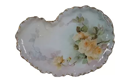 Antique WG & Co William Guerin Limoges France Yellow Roses Vanity Tray  13  • $68