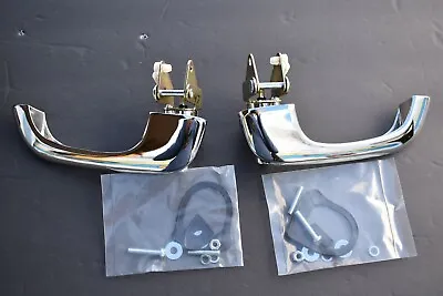  1965-1966 Mustang New Pair Outside Door Handles Quality Chrome With Gaskets • $49.95