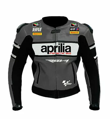 Armor Protector Sport Leather Biker Replica Jacket Aprilia Motorcycle Men's Raci • $125