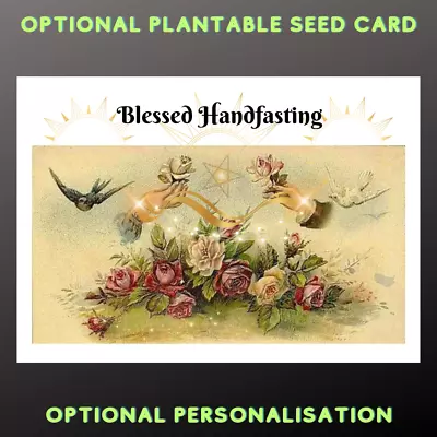 Blessed Handfasting Card Seeded Personalise Option Pagan Spiritual Wicca Wedding • £2.99