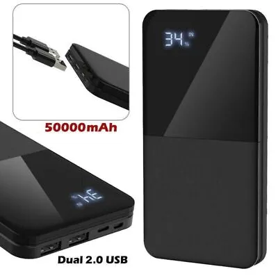 $27.39 • Buy Au 50000mAh Fast Charger Portable Power Bank With LCD 2USB External Battery Pack
