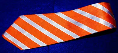 Kiton Napoli Seven Fold Orange/light Grey/white Extra Long Striped Tie - Ties. • $39.99