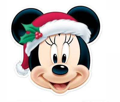 Christmas Minnie Mouse Face Edible Cake Topper Decoration • $12.99