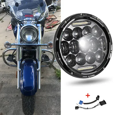$56.58 • Buy 7  LED Round Headlight DRL Hi/Lo 6000K For Yamaha V-Star XVS 650 950 1100 1300
