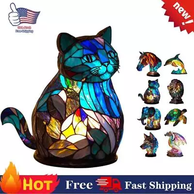 Colorful Animal Table Lamp Stained Night Light Resin Animal Desk Lamp 2024 HOT • $19.99