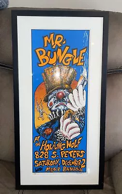 VERY RARE Vintage 1995 Allen Jaeger MR. BUNGLE Howling Wolf CLOWN Framed Poster • $399.95