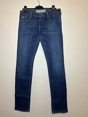 Ladies' HOLLISTER Blue Denim Socal Stretch Jeans 5R W30 • £12.77