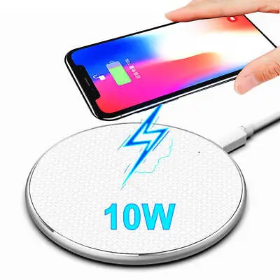 £6.95 • Buy Qi Wireless Charger 10W Fast Charging Pad For Android IPhone 13 12 11 XR XS MAX
