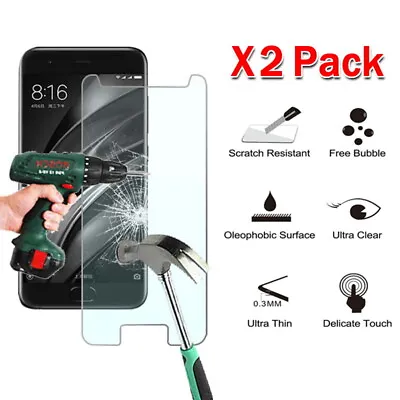 UK 2 Retail Pack Tempered Glass Screen Protector For Xiaomi Redmi Phone Screen • £2.94