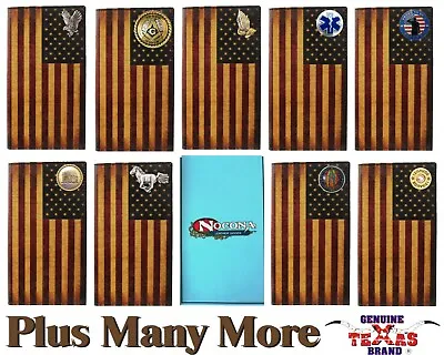 Classic Leather U.S. Flag Nocona Long Wallet - Custom • $54.99