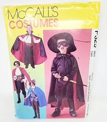 McCalls Costumes P325 Mens  Zorro Musketeers Dracula Sewing Pattern Sz S-XL • $14.46