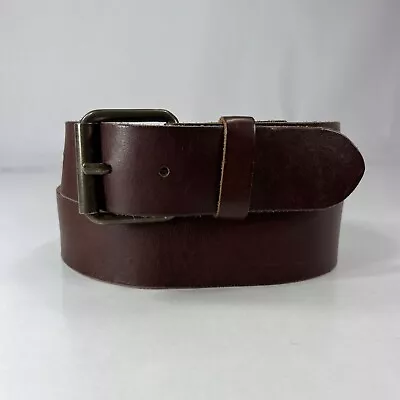 H&M Wide Brown Genuine Leather Work Belt - Men's Size 34 • $11.90