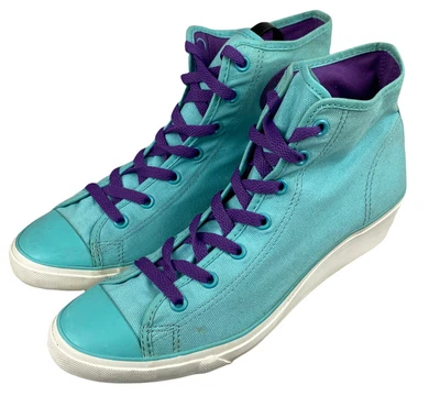 $49.99 • Buy CONVERSE All Star Women's Blue Purple Laces Hidden Heel Wedge Sneakers Size 10