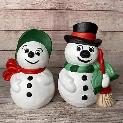 Vintage Frosty The Snowman And Friend Ceramic Handmade / Painted 9  Tall  • $16.99