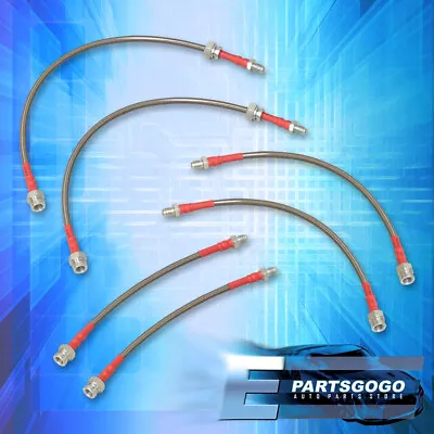 For 84-92 RX7 FC3S JDM Front Rear S/S Braided Hose Oil Brake Lines Cable Silver • $38.99