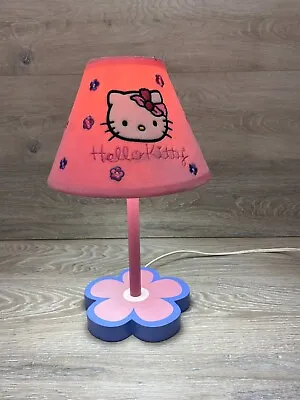 Hello Kitty Table Lamp With Shade Flower Floral Sanrio 2004 • £94.62