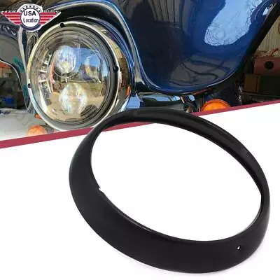 7  Headlight Lamp Trim Ring Cover Black For Harley Street Tri Electra Glide FLHR • $17.76