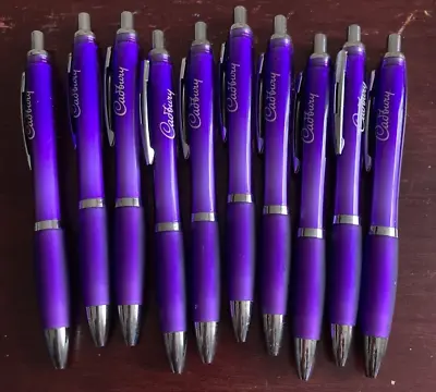 £3.99 • Buy 10x Cadburys Logo Biro Pen - Black Ink Click Novelty Pens Bundles Of Ten