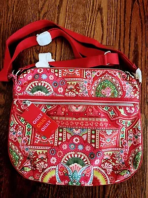 Brand NWT Oilily Flat Shoulder Bag In Paisley Print Crossbody Shoulder Bag Purse • £59.85