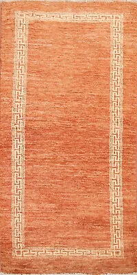 Modern Gabbeh Kashkoli Oriental Bordered Runner Rug Hand-knotted 2' 4  X 4' 9  • $153