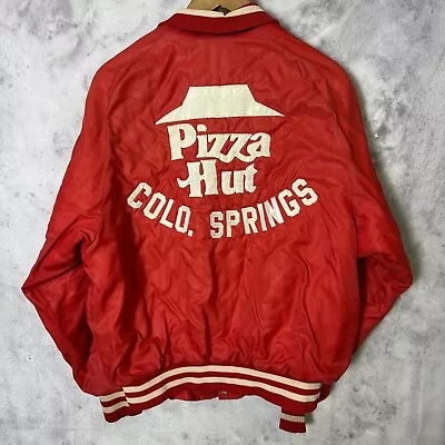 Vintage Pizza Hut Jacket Adult Large L Red Snap Bomber Colorado Springs  • $80