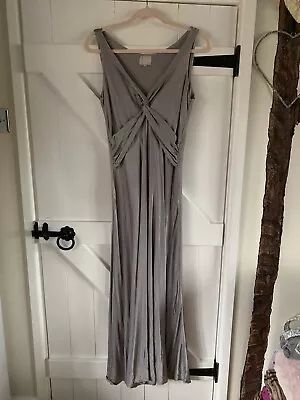 Ghost Hollywood Style Long Silver Grey Satin Dress Size L Original Price £195 • £60