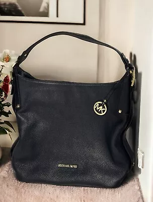 Michael Kors Navy Blue Soft Pebbled Leather Shoulder Bag Purse • $98