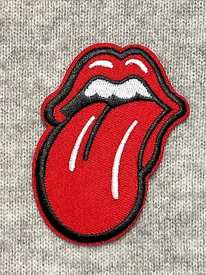 1 Red Lips Tongue Iron On Patch Rolling Stones Music Mouth Lip  8 X 5.7 Cm • $6.40