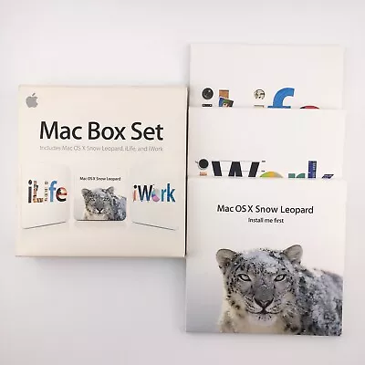 Mac Box Set Software (Max OS X Snow Leopard ILife IWork) CLEAN & COMPLETE • $34