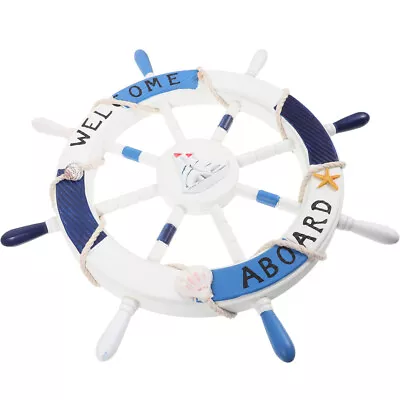  45 CM Bamboo Nautical Bathroom Accessories Ship Wheel Wall Decor • £22.65