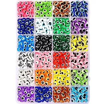 $14.19 • Buy 24 Style Evil Eye Beads Evil Eye Beads For Jewelry Making Evil Eye Charms With