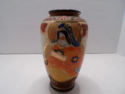 Vintage Satsuma Japan Goddess Brown Moriage Hand Painted Vase 5 Inches Tall • $8