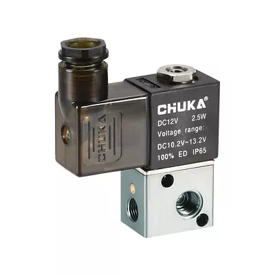 3V1-06 Air NC Single Solenoid Valve DC 12V 3 Way 2 Position 1/8  PT Thread  • £15.19