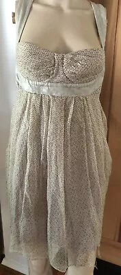 Nicola Finetti Dress Silk Size 10 Crossover Back Lined • $8