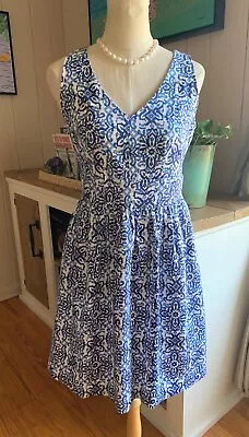 Milly Cotton Print Fit And Flare Dress Sz 6 • $29.99