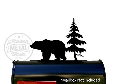 Bear And Tree - Metal Mailbox Topper / Plaque - Hardware Included - Made In USA • $35